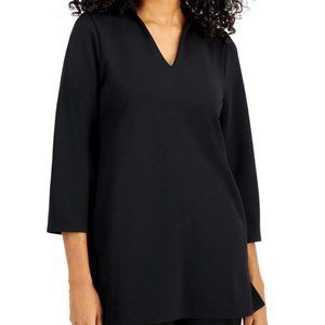 Alfani Black V-neck Tunic Sweater